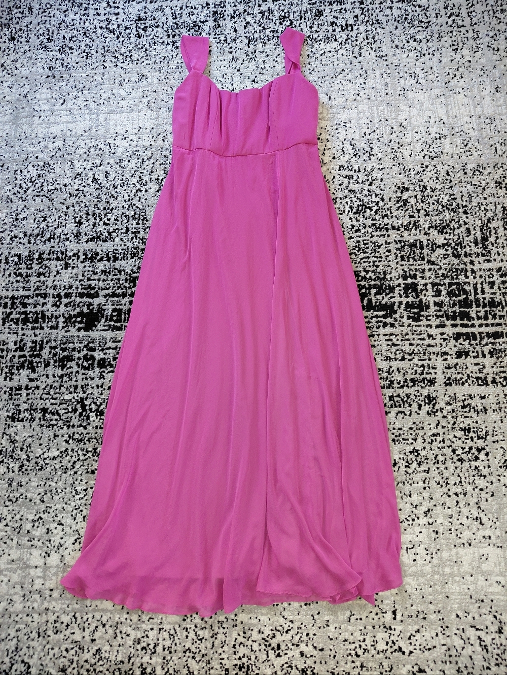 After Six Tea Rose Lux Chiffon Off Shoulder Gown 14R | Romantic Bridesmaid Maxi - Picture 9 of 15